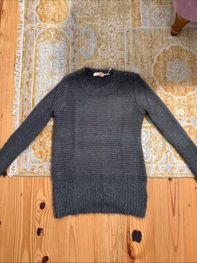 Women's Dark Gray Fuzzy Turtleneck Sweater